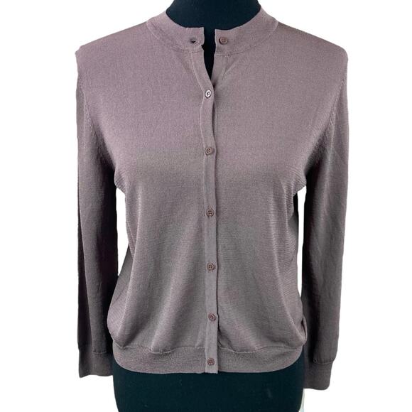 Bela NYC Lightweight Cardigan Sweater Size M Brown Classic New With Tags - Picture 8 of 8